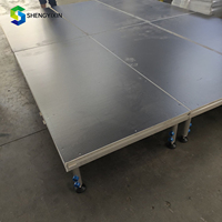 Plateforme de scène modulaire robuste à 4 pieds en alliage d'aluminium, hauteur réglable, installation rapide, portable, pour églises et écoles