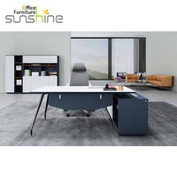Table de bureau de direction moderne de luxe personnalisée contemporaine pour le bureau salle des directeurs généraux commerciaux vente en gros en bois patron du PDG