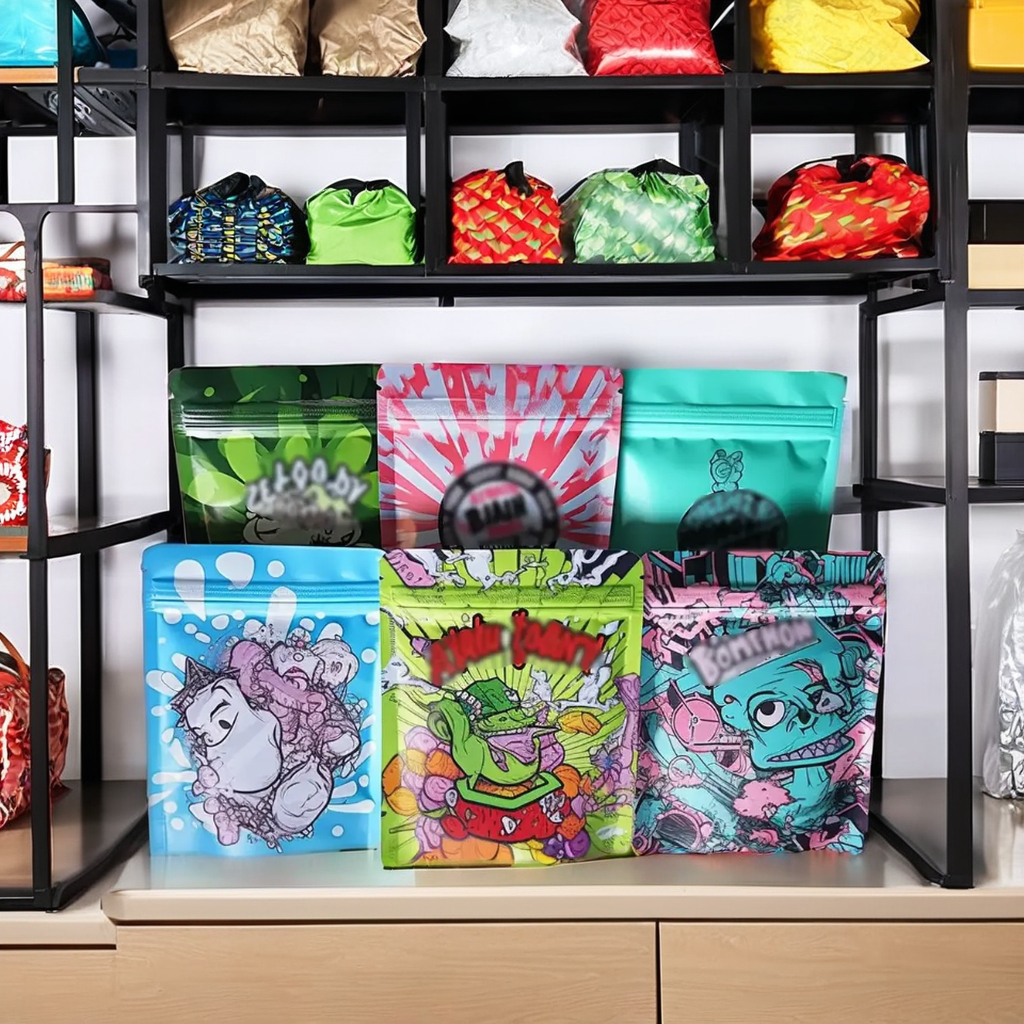 Smell Proof Custom Logo Print Doypack Plastic Child Resistant Packaging Matte Stand Up Ziplock Pouch Mylar Bags For Candy Coffee