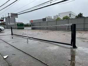 Poteau <span class=keywords><strong>de</strong></span> pickleball extérieur galvanisé personnalisable avec filet et équipement <span class=keywords><strong>de</strong></span> tennis mobile pour terrain complet, idéal pour l'entraînement toutes saisons - Product Image 3