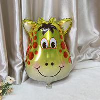 Ballon en feuille géant en forme de tête d'animal, ballon gonflable, joyeux anniversaire, Noël, ballons de dessin animé, décorations de fête en forêt, fournitures
