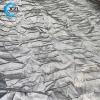 Tela de Satén Imitación Seda 100% Poliéster Sin Elasticidad, con Efecto Arrugado y Memoria, para Vestidos de Mujer