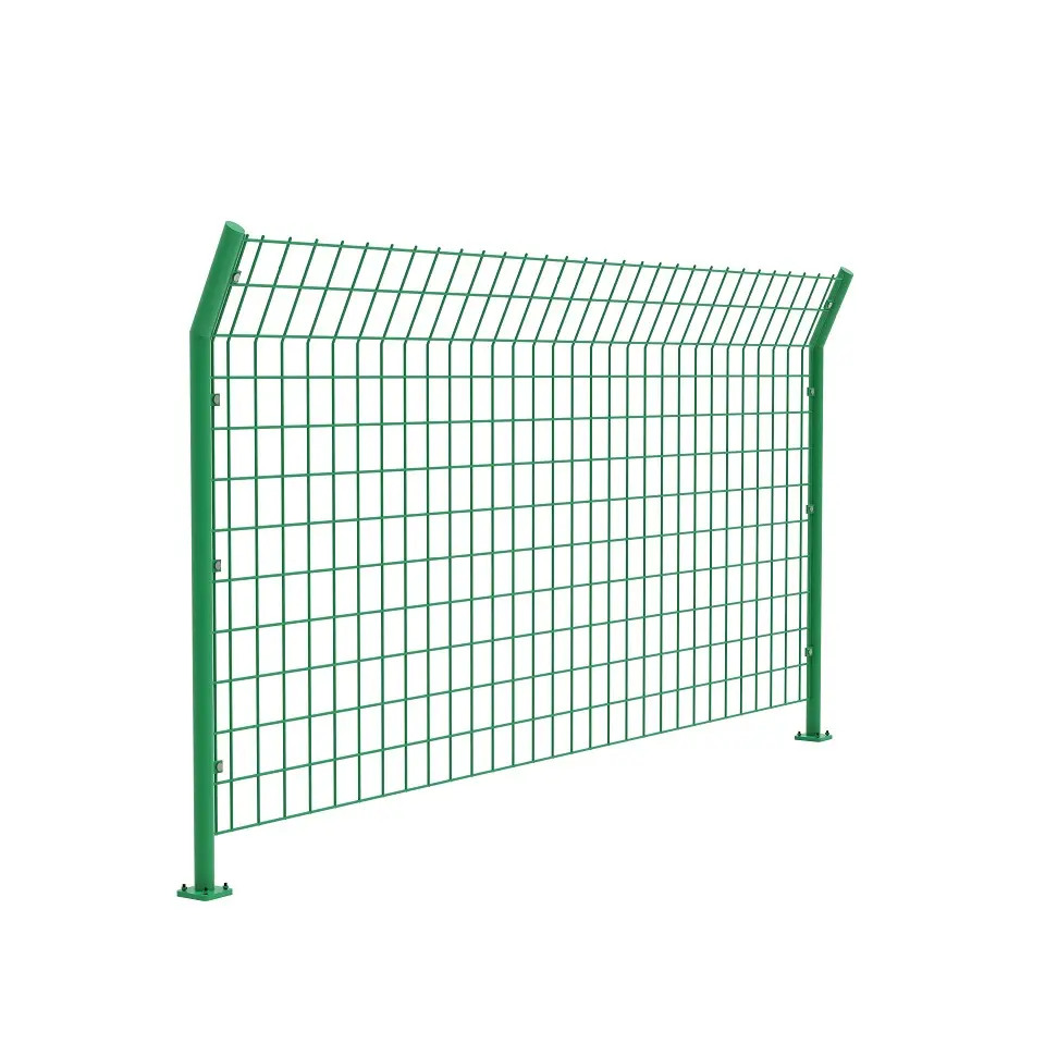 Fourniture d'usine clôture de pliage 3d enduite de poudre verte soudée à chaud clôture de pliage triangulaire personnalisée avec des virages