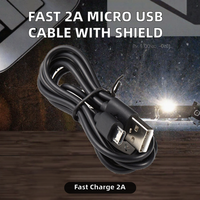Kabel Data Micro USB 5V 2A Pengisian Cepat 1m dengan Pelindung PVC dan Jalinan Kawat untuk Sinkronisasi Ponsel