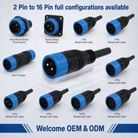 Conector Híbrido Circular de Alimentación y Señal Jnicon M23 2 1 5 Pines con Resorte de Torsión, IP67 Impermeable, 50A