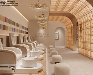 LED Nail <b>Display</b> Cabinet for Beauty Salon & Nail Store Showroom with Multilevel <b>Shelves</b> and Led Lighting - Product Image 5