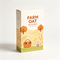 Boîte d'emballage pour flocons d'avoine de taille personnalisée, écologique, impression CMYK, boîte en papier alimentaire pour céréales de petit-déjeuner, emballage de flocons d'avoine