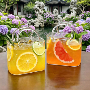 Mignon verre en forme de sac, résistant à la chaleur, en verre borosilicate de haute qualité, pour thé glacé, jus, smoothie - Product Image 5