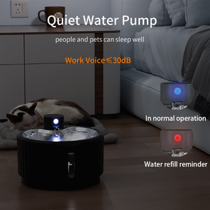 पालतू जानवरों के लिए बुद्धिमान पानी का फव्वारा पालतू जानवरों के लिए स्वचालित पानी डिस्पेंसर 2.8l काला ग्रे पानी डिस्पेंसर बिल्ली स्मार्ट - Product Image 1