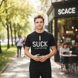 เสื้อยืด I Suck If You Ask Nicely แบบยูนิเซ็กส์สำหรับผู้ใหญ่ คอกลม แขนสั้น เสื้อผ้าส่งเสริมการขาย พิมพ์ลายซิลค์สกรีน - Product Image 2