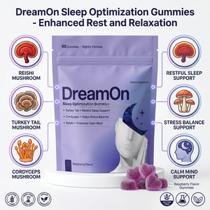 เยลลี่เห็ดออร์แกนิกสำหรับการนอนหลับ ผสมสารสกัดเห็ดหลินจือ เห็ดหางไก่งวง รสราสเบอร์รี่ สูตรกลางคืนเพื่อการนอนหลับพักผ่อน บรรจุ 60 เม็ด - Product Image 2