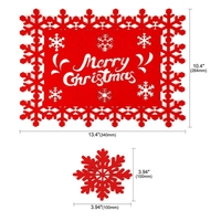 Ensemble de 8 napperons de table flocon de neige et sous-verres de boissons napperons de noël tapis de tasse pour table à manger
