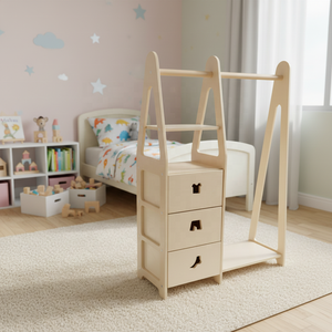 Perchero de Madera Multifuncional, Moderno, Ecológico y Duradero, Armario <span class=keywords><strong>para</strong></span> Ropa <span class=keywords><strong>para</strong></span> Dormitorio Infantil y Sala de Estar, Muebles Infantiles - Product Image 2