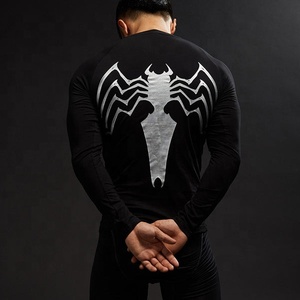 Camicia di compressione a manica lunga per uomo personalizzata da palestra per uomo camicia a compressione Spider - Product Image 3