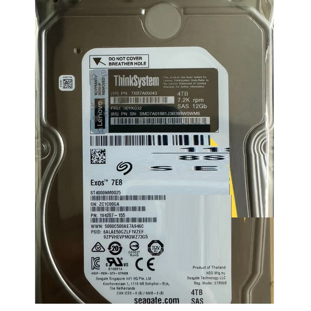 ThinkSystem 3.5" 4TB 7.2K SAS 12Gb Hot Swap 512e HDD Part Number 4XB7A88064