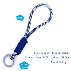 Lanière de téléphone portable courte en polyester tressé coloré portable, durable, porte-clés, anti-perte, design mignon - Product Image 2