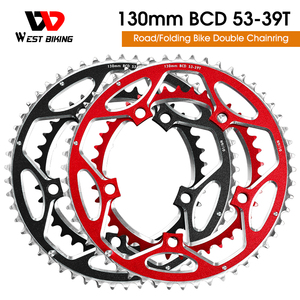 WEST BIKING 130BCD 체인휠 더블 디스크 도로 접이식 알루미늄 53T/39T 크랭크 셋 차량 브레이크 자전거 용 - Product Image 2