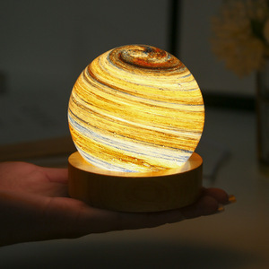 Decorative <b>Ball</b> <b>Luminous</b> Glass Sphere Moon Lamp Exquisite Decorative <b>Balls</b> Home Accessories Desktop Ornament 3d Moon - Product Image 2