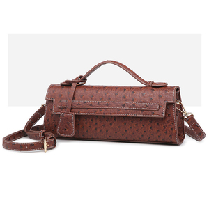 กระเป๋าเงินสะพายข้างสำหรับผู้หญิงใหม่กระเป๋าถือผู้หญิงลายหนังนกกระจอกเทศทรงสี่เหลี่ยมผืนผ้า - Product Image 6