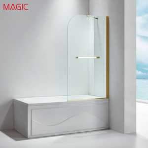 Paroi de douche coulissante en alliage d'aluminium à cadre étroit, style nordique, pour salle de bain domestique, avec fonction de blocage de l'eau - Product Image 1