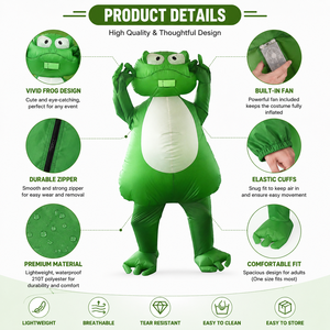 Disfraz Inflable de Rana para Adultos, Divertido para Halloween, Festivales, Fiestas y Actuaciones - Product Image 3