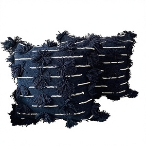 Worldwide Hot Sell Bohemian Home Decor Cotton Black White Cushion <b>Cover</b> Handwoven Indoor-Outdoor Geometric <b>Throw</b> Pillow <b>Covers</b> - Product Image 1
