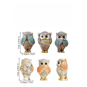 Set di tre figurine di gufi saggi-sculture "<span class=keywords><strong>non</strong></span> vedere male" decorazioni Zen per la casa e l'ufficio in resina <span class=keywords><strong>non</strong></span> ascoltare/guardare/parlare - Product Image 6