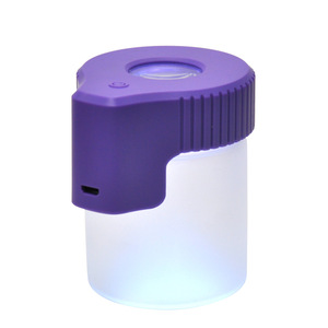 Pot de rangement moderne en verre dépoli avec couvercle anti-odeur et loupe, logo personnalisable pour le stockage d'accessoires - Product Image 2