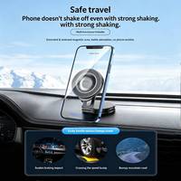 Support de téléphone de voiture pliable N50 en matériau PC avec aimant puissant, rotation à 360°, fixation sur tableau de bord, silencieux et antichoc pour tous les smartphones