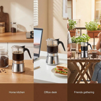 Fonctionnement silencieux, brassage discret, routine matinale, expérience sans bruit, espace de détente au bureau, presse à café personnalisée