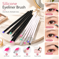 Pinceau Eyeliner de Précision Incliné en Silicone 1PC, Outil Portable pour Aegyo Sal et Cils Inférieurs, Pointe Souple pour Maquillage Quotidien