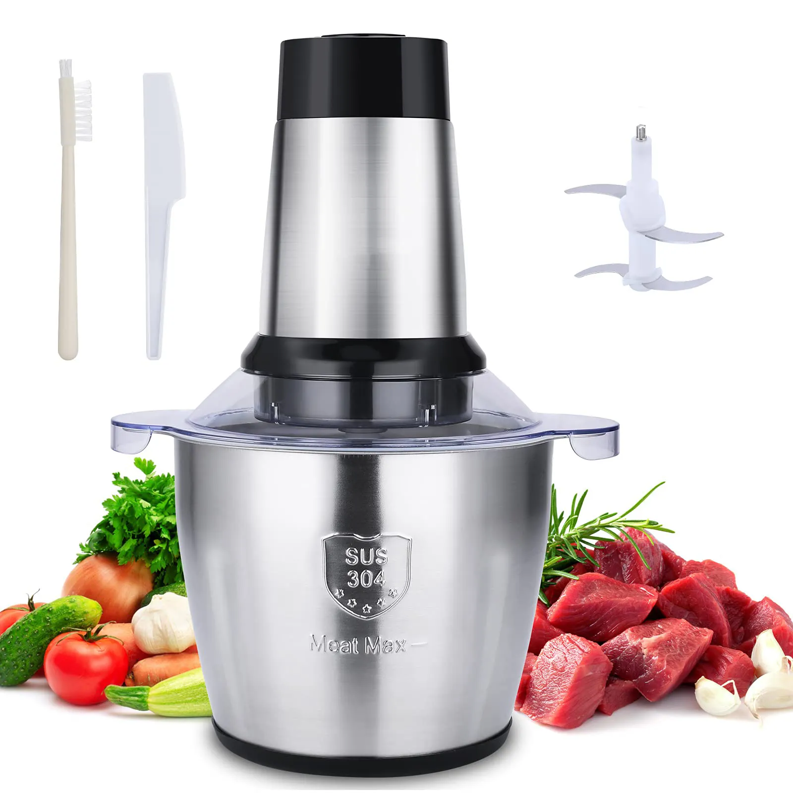 Top Seller Electric Meat Grinder Blender 3.5L 304 Stainless Steel Electric Food Chopper