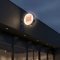 Enseignes lumineuses circulaires LED pour entreprises extérieures, panneau publicitaire mural latéral, enseigne LED extérieure