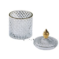 Bocaux en verre ronds rétro avec couvercle en verre, boîte de rangement transparente pour bijoux, pot à cotons-tiges, pot à thé, sucre, bonbons, emballage