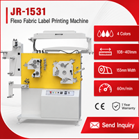 Imprimante flexographique à ruban haute vitesse JR-1531, largeur 155 mm, équipement d'impression d'étiquettes en tissu satiné, nylon et papier