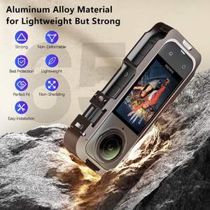 Amazear - Jaula de Aluminio para Insta360 X5, Funda Protectora de Desmontaje Rápido, Acceso Completo a los Botones, Protector de Lente de Silicona, Ligera - Product Image 4