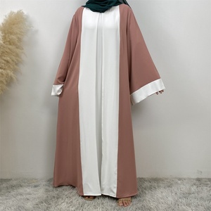 Abaya Modeste Patchwork Couleurs Variées Prête à Porter Style Dubaï Islamique Une Pièce avec Poches pour Usage Quotidien 6780 # - Product Image 5