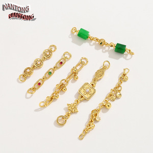 Nantong Chinese Style Bracelet Extension Chain 18k Gold Plated Alloy DIY Jewelry Making Accessories For Bracelet - Product Image 3