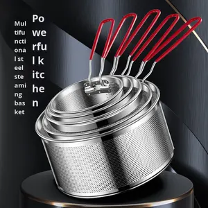 Friteuse électrique en acier inoxydable Bambus, friteuse à frites, filtre à huile, passoire, cuillère pour fondue épicée - Product Image 1