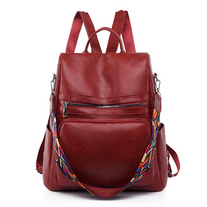 Vintage Anti-Theft Back Opening <b>Backpack</b> for Women Convertible to Shoulder Bag PU Leather RTS Bulk Mixed Order - Product Image 2
