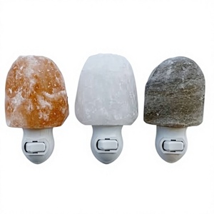 Lámpara de Pared Nocturna Tallada a Mano, Decoración Natural para el Hogar, Sal Rosa del Himalaya de Pakistán, Flor de Sal, Moderna, Navidad - Product Image 1