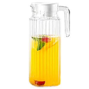 Jarra <span class=keywords><strong>de</strong></span> Vidrio con Tapa para Refrigerador, Té Helado, Jugo y <span class=keywords><strong>Agua</strong></span> <span class=keywords><strong>Caliente</strong></span>, Botella para Bebidas Caseras con Tapa y Asa - Product Image 1