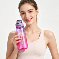 Bouteille d'eau sans sucre, sans BPA, en Tritan+PP, avec couvercle à ouverture rapide, pour adultes, camping, activités sportives en plein air, isolation thermique directe