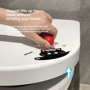 Elevador de tapa de inodoro para baño, elevador de tapa de inodoro para inodoro doméstico, manija abatible de mano no sucia creativa, dispositivo práctico - Product Image 4
