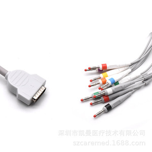 Cables de Electrocardiograma (ECG) Compatibles con la Máquina de ECG GE Marquise 1200 MAC1200, con Conectores Banana a Presión - Product Image 3