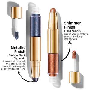 Sombra Líquida Vegana Duocromática Personalizada com Logo, Acabamento Metálico Brilhante, Bastão de Sombra de Olhos de Dupla Face com Marca Privada - Product Image 3