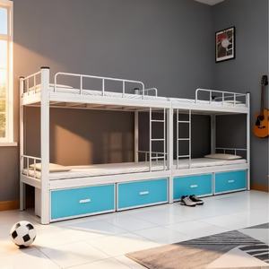 Lits superposés modernes en métal en gros avec rangement gain de place, montage facile, adaptés aux écoles, appartements et salons - Product Image 1