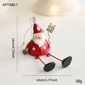 Arte del hierro Venta caliente Artesanía de metal Navidad Santa Claus Adorno colgante Decoración de escritorio Árbol de Navidad Objetos decorativos - Product Image 6