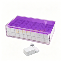 Boîte de présentation de tuiles de mahjong en acrylique transparente, boîte de présentation de tuiles de mahjong en acrylique robuste et luxueuse avec logo imprimé