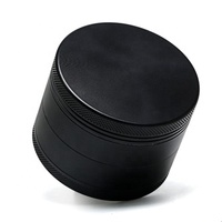 Moulin à herbes 4 pièces 2.5 "antiadhésif noir 2.5" revêtement céramique petit modèle en aluminium gravé logo boîte d'emballage accessoires